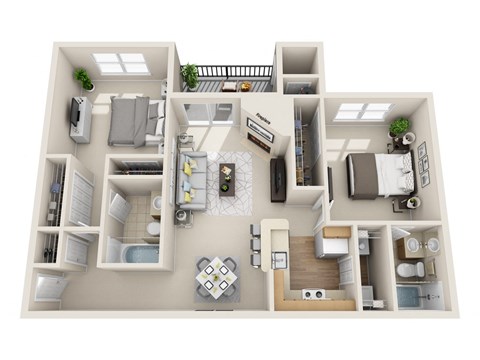 2 Bedroom | 2 Bath with Balcony